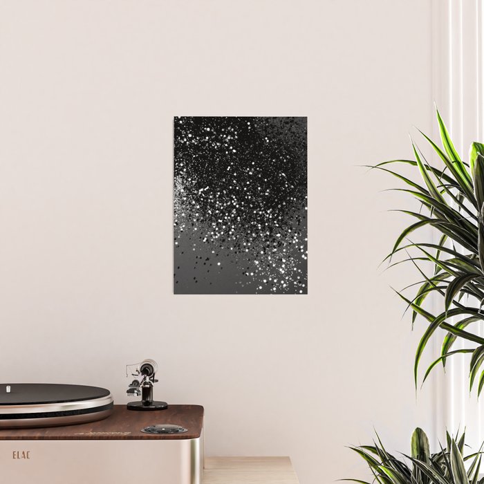 Dark Gray Black Lady Glitter #1 (Faux Glitter) #shiny #decor #art #society6 Poster Gallery Image 2