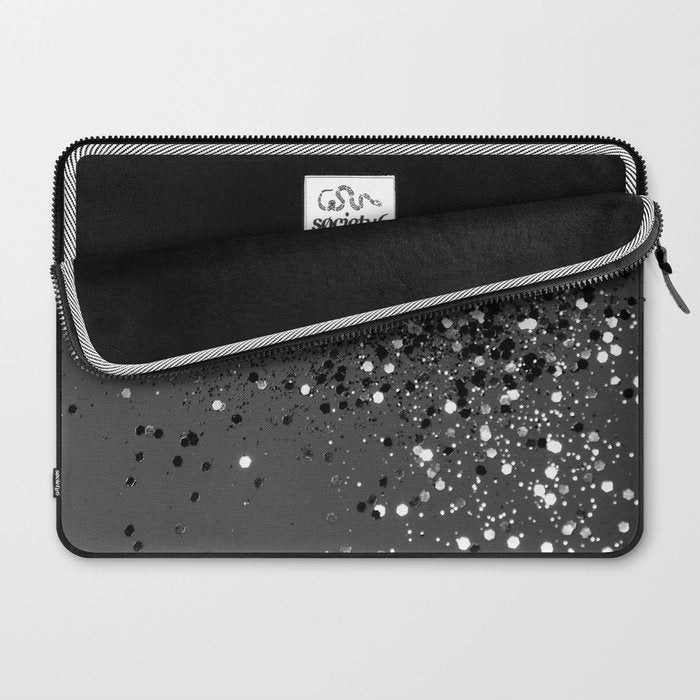 Dark Gray Black Lady Glitter #1 (Faux Glitter) #shiny #decor #art #society6 Laptop Sleeve Gallery Image 2