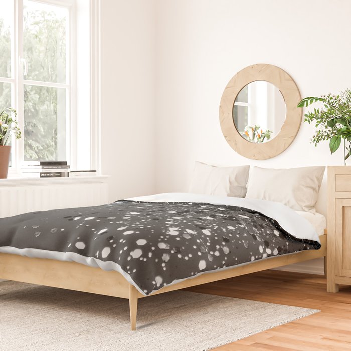 Dark Gray Black Lady Glitter #1 (Faux Glitter) #shiny #decor #art #society6 Duvet Cover Gallery Image 2