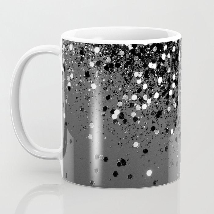 Dark Gray Black Lady Glitter #1 (Faux Glitter) #shiny #decor #art #society6 Coffee Mug Gallery Image 3