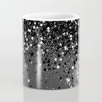 Dark Gray Black Lady Glitter #1 (Faux Glitter) #shiny #decor #art #society6 Coffee Mug Gallery Image 4