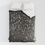 Dark Gray Black Lady Glitter #1 (Faux Glitter) #shiny #decor #art #society6 Duvet Cover Gallery Image 6