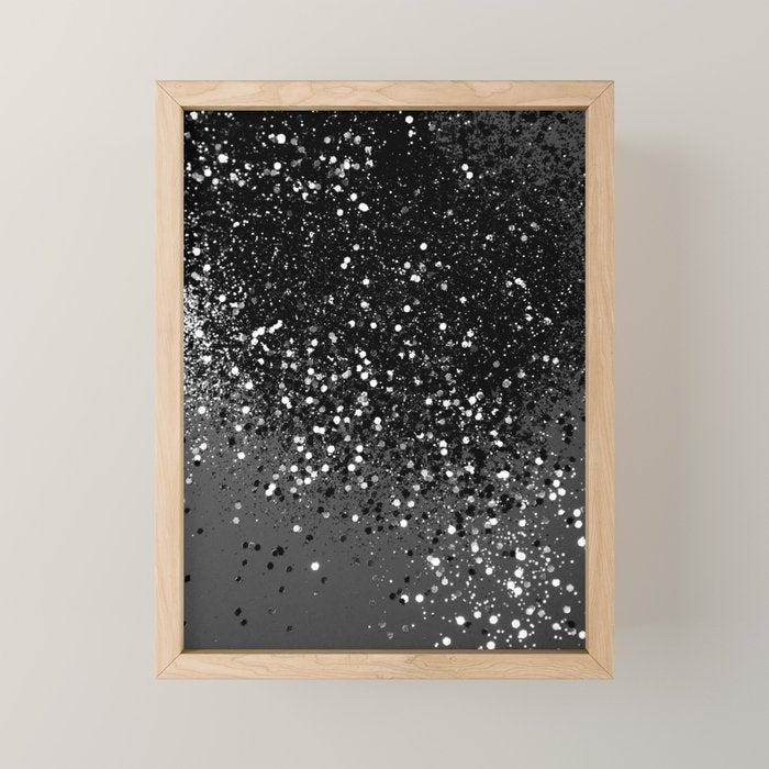 Dark Gray Black Lady Glitter #1 (Faux Glitter) #shiny #decor #art #society6 Mini Art Print Gallery Image 1