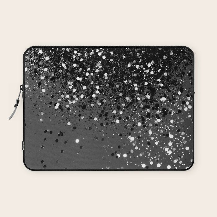 Dark Gray Black Lady Glitter #1 (Faux Glitter) #shiny #decor #art #society6 Laptop Sleeve Gallery Image 1