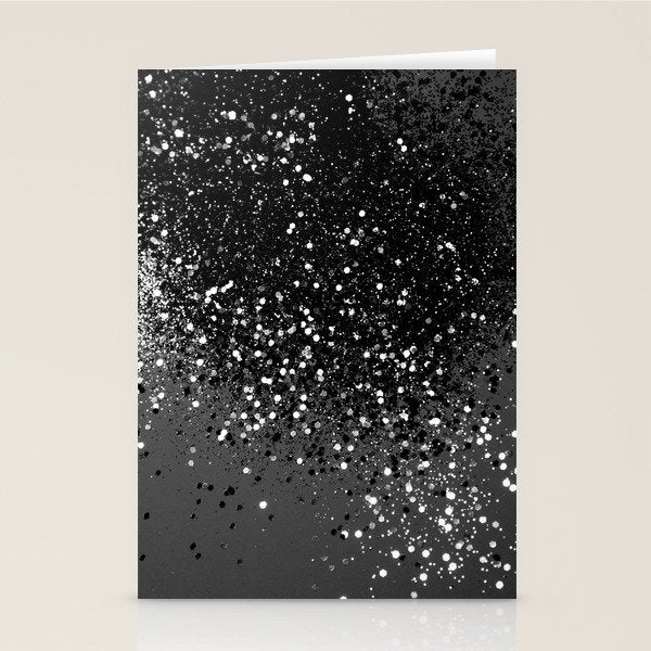 Dark Gray Black Lady Glitter #1 (Faux Glitter) #shiny #decor #art #society6 Stationery Card Gallery Image 2
