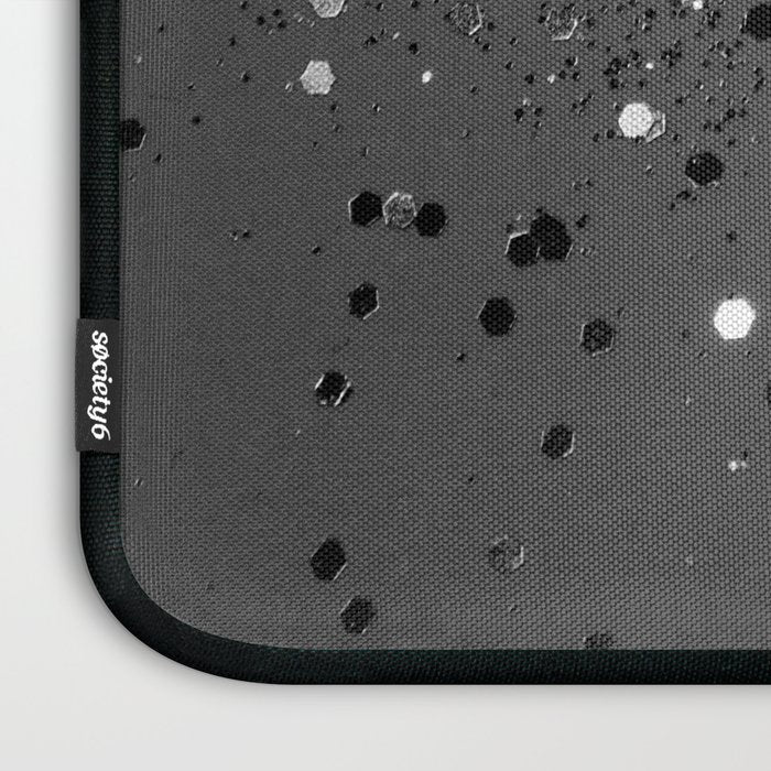 Dark Gray Black Lady Glitter #1 (Faux Glitter) #shiny #decor #art #society6 Laptop Sleeve Gallery Image 3