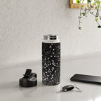 Dark Gray Black Lady Glitter #1 (Faux Glitter) #shiny #decor #art #society6 Water Bottle Gallery Image 4