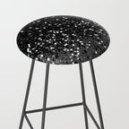 Dark Gray Black Lady Glitter #1 (Faux Glitter) #shiny #decor #art #society6 Stool Gallery Image 2