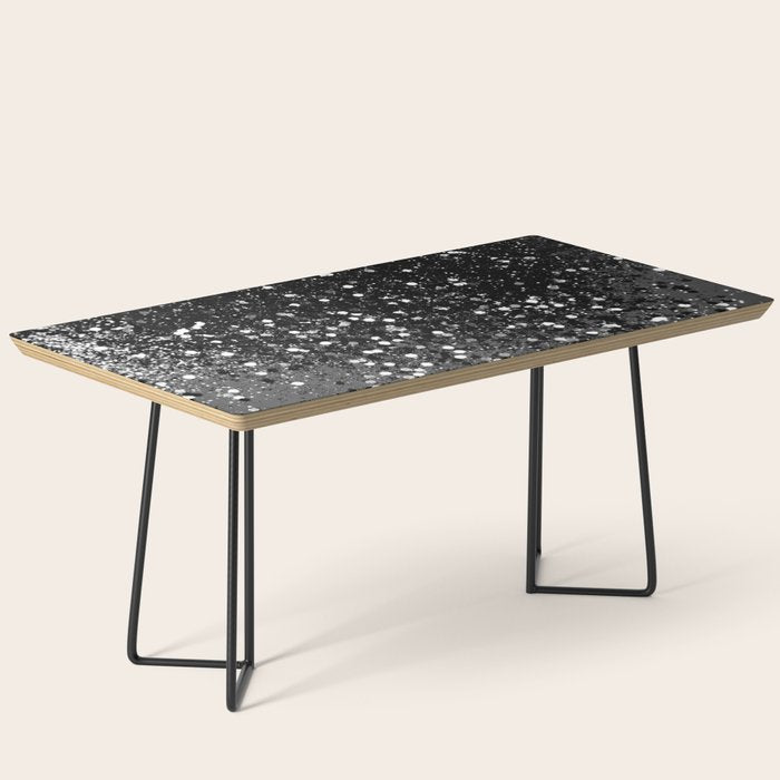 Dark Gray Black Lady Glitter #1 (Faux Glitter) #shiny #decor #art #society6 Coffee Table Gallery Image 1