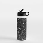 Dark Gray Black Lady Glitter #1 (Faux Glitter) #shiny #decor #art #society6 Water Bottle Gallery Image 1