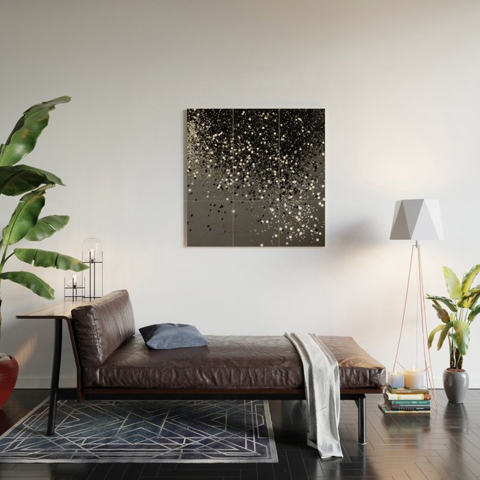 Dark Gray Black Lady Glitter #1 (Faux Glitter) #shiny #decor #art #society6 Wood Wall Art Gallery Image 2