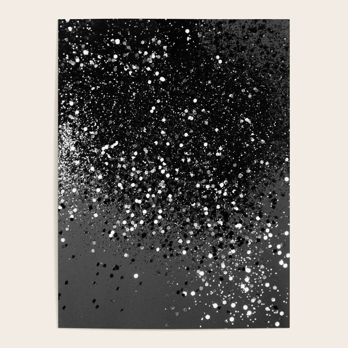 Dark Gray Black Lady Glitter #1 (Faux Glitter) #shiny #decor #art #society6 Poster