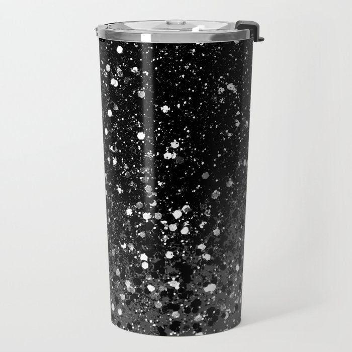 Dark Gray Black Lady Glitter #1 (Faux Glitter) #shiny #decor #art #society6 Travel Mug Gallery Image 2