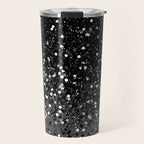 Dark Gray Black Lady Glitter #1 (Faux Glitter) #shiny #decor #art #society6 Travel Mug Gallery Image 1