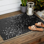 Dark Gray Black Lady Glitter #1 (Faux Glitter) #shiny #decor #art #society6 Outdoor Rug Gallery Image 2