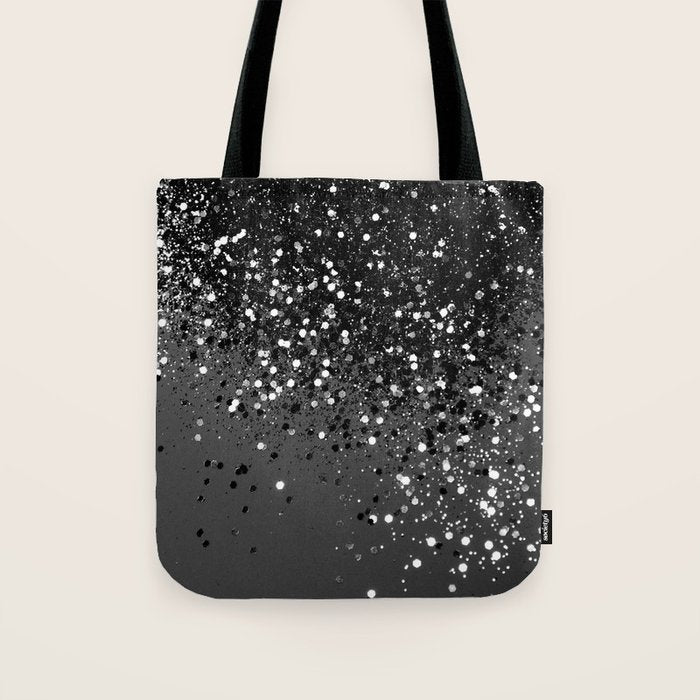 Dark Gray Black Lady Glitter #1 (Faux Glitter) #shiny #decor #art #society6 Tote Bag Gallery Image 1