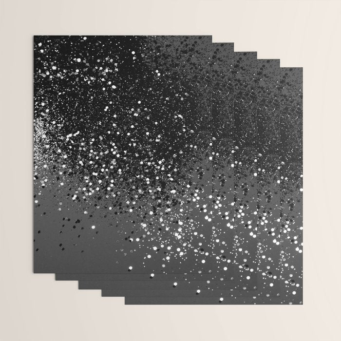 Dark Gray Black Lady Glitter #1 (Faux Glitter) #shiny #decor #art #society6 Wrapping Paper Gallery Image 3