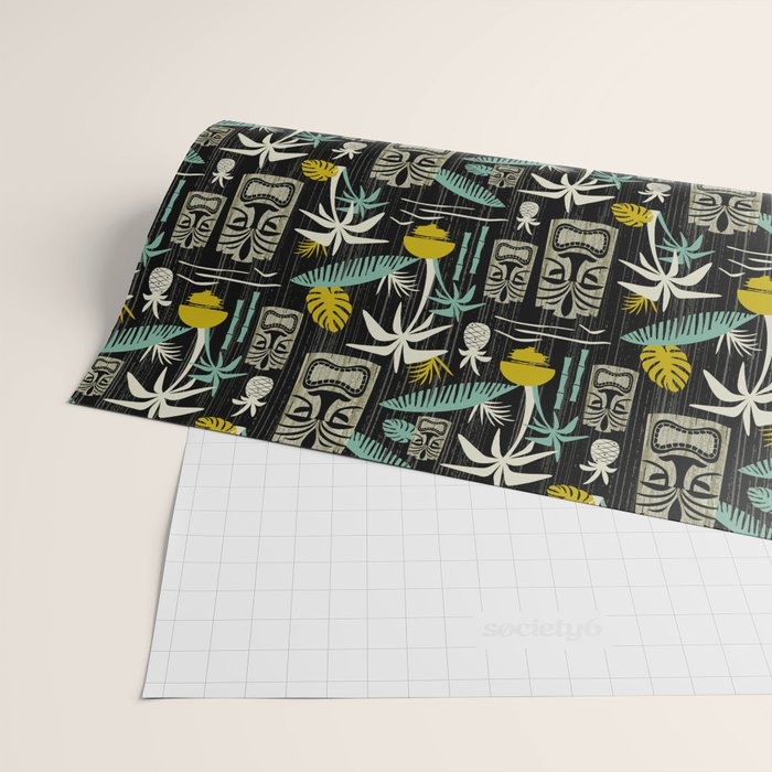 Island Tiki - Black Wrapping Paper Gallery Image 2