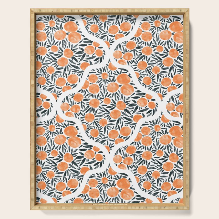 Tangerine Lattice Dreams Serving Tray Gallery Image 1