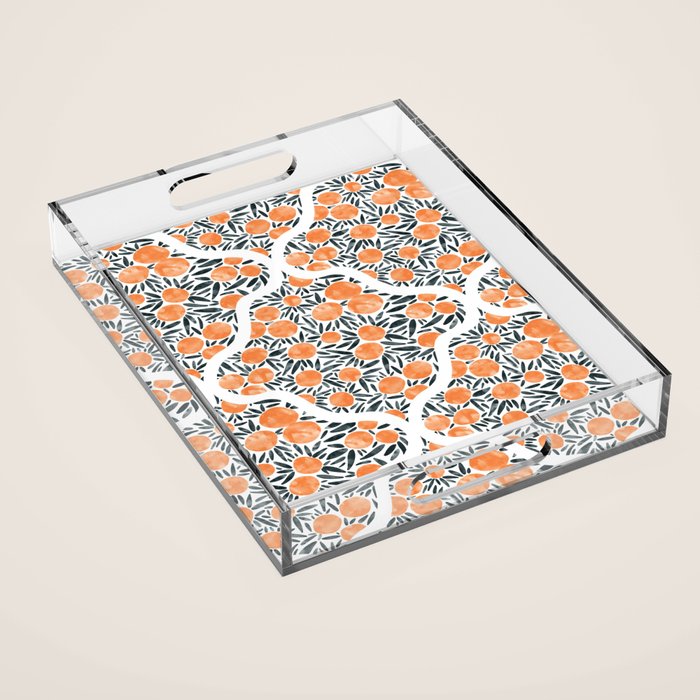 Tangerine Lattice Dreams Acrylic Tray Gallery Image 1
