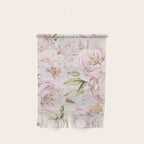 Pastel Blush Pink Spring Watercolor Peony Flowers Pattern Wall Hanging Gallery Image 1