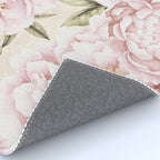 Pastel Blush Pink Spring Watercolor Peony Flowers Pattern Rug Gallery Image 4