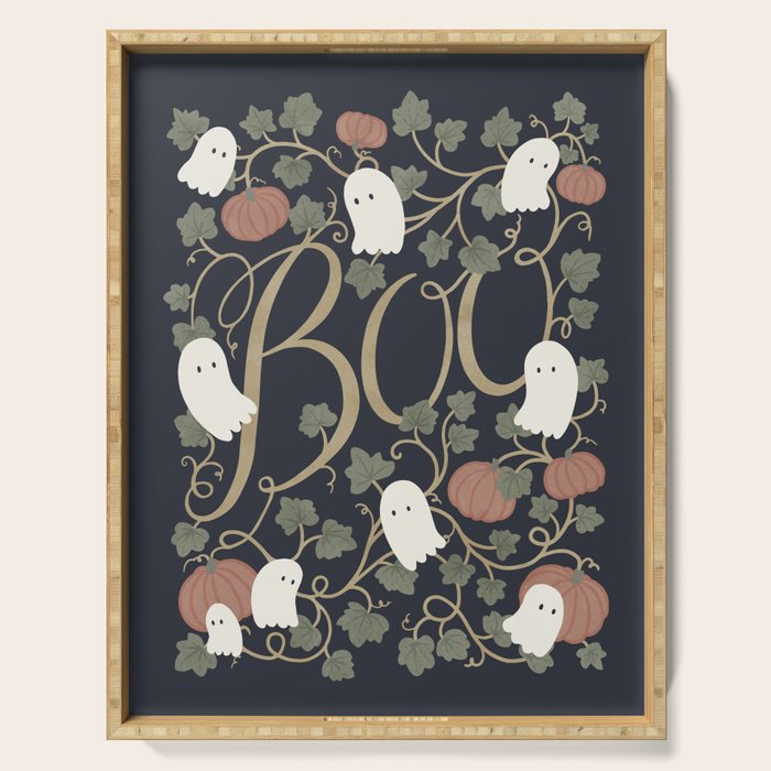 Boo! (Ghosts in the Pumpkin Patch) Serving Tray Gallery Image 1