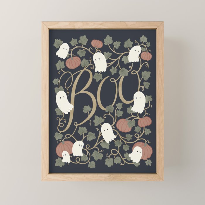 Boo! (Ghosts in the Pumpkin Patch) Mini Art Print Gallery Image 1