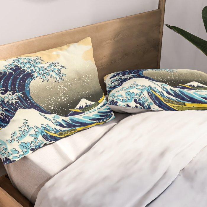 The Great Wave Off Kanagawa,No.3, Pillow Sham Gallery Image 2
