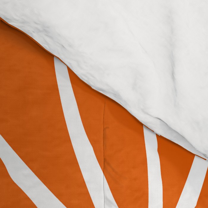 Mid-Century Modern 1950's Bright Orange Tangerine Sunburst Pattern Comforter Gallery Image 4
