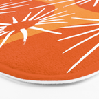 Mid-Century Modern 1950's Bright Orange Tangerine Sunburst Pattern Bath Mat Gallery Image 3