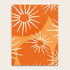 Mid-Century Modern 1950's Bright Orange Tangerine Sunburst Pattern Notebook Gallery Image 4