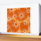 Mid-Century Modern 1950's Bright Orange Tangerine Sunburst Pattern Wall Mural Gallery Image 2