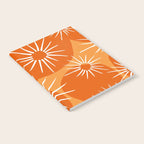 Mid-Century Modern 1950's Bright Orange Tangerine Sunburst Pattern Notebook Gallery Image 2