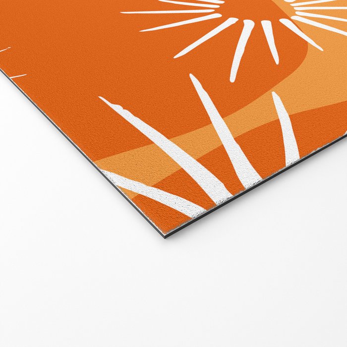 Mid-Century Modern 1950's Bright Orange Tangerine Sunburst Pattern Welcome Mat Gallery Image 2