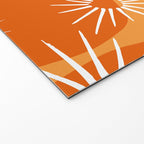 Mid-Century Modern 1950's Bright Orange Tangerine Sunburst Pattern Welcome Mat Gallery Image 2