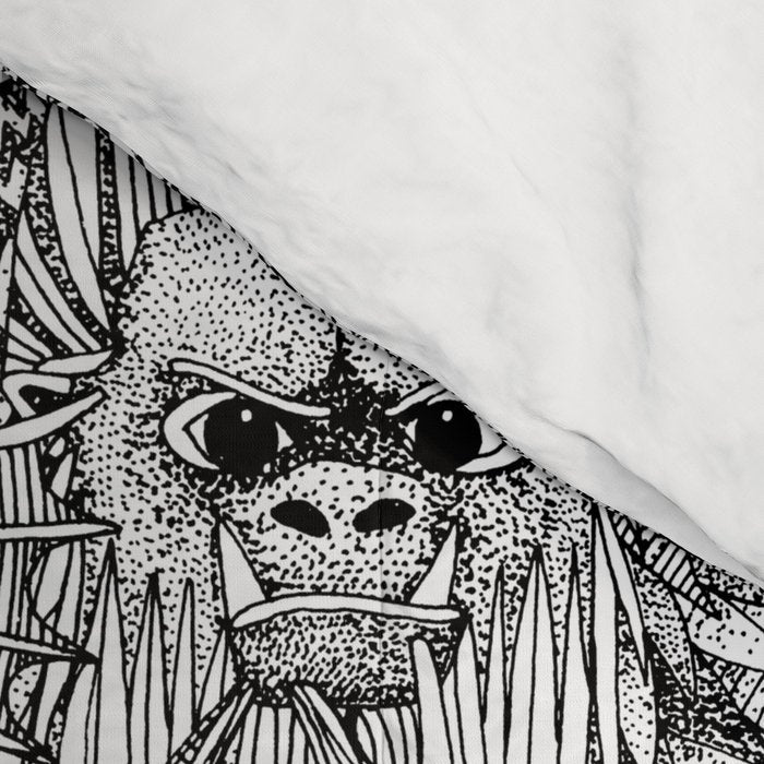 cryptid crowd black white Comforter Gallery Image 4