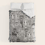 cryptid crowd black white Comforter Gallery Image 6