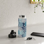 Garden Florals, Navy, Blue, Teal Water Bottle Gallery Image 4