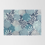 Garden Florals, Navy, Blue, Teal Rug Gallery Image 2