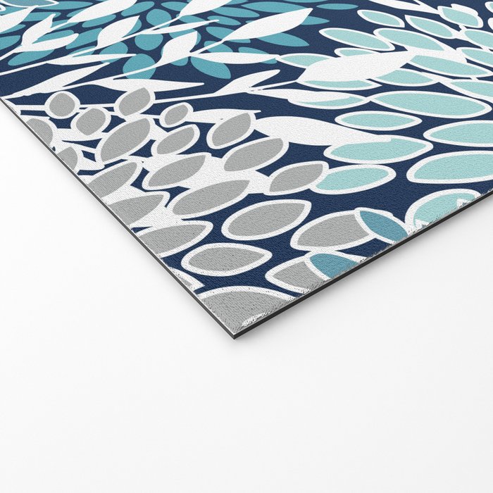 Garden Florals, Navy, Blue, Teal Welcome Mat Gallery Image 2