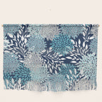 Garden Florals, Navy, Blue, Teal Wall Hanging Gallery Image 1