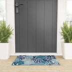 Garden Florals, Navy, Blue, Teal Welcome Mat Gallery Image 3