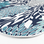 Garden Florals, Navy, Blue, Teal Bath Mat Gallery Image 3