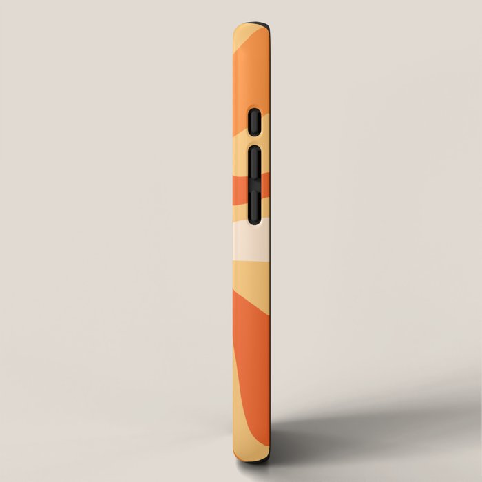 Retro Liquid Swirl Abstract Pattern Square in Tangerine Orange Yellow Tones iPhone Case Gallery Image 2