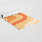 Retro Liquid Swirl Abstract Pattern Square in Tangerine Orange Yellow Tones Yoga Mat Gallery Image 2