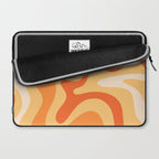 Retro Liquid Swirl Abstract Pattern Square in Tangerine Orange Yellow Tones Laptop Sleeve Gallery Image 2