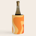 Retro Liquid Swirl Abstract Pattern Square in Tangerine Orange Yellow Tones Wine Chiller Gallery Image 2