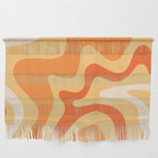 Retro Liquid Swirl Abstract Pattern Square in Tangerine Orange Yellow Tones Wall Hanging Gallery Image 1