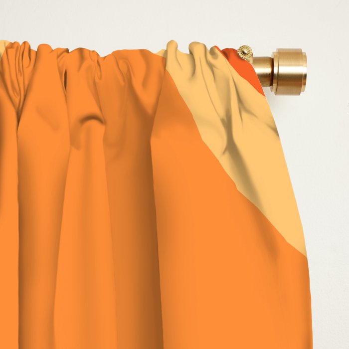 Retro Liquid Swirl Abstract Pattern Square in Tangerine Orange Yellow Tones Window Curtain Gallery Image 2